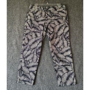 Ann Taylor Factory Curvy‎ Women's Black White Print Pants Size 8